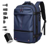 MYYMKJYXGS Zaino Vacpack, zaino da viaggio espandibile sottovuoto da 60 l, zaino antifurto Vacpack con pompa, zaino da viaggio(Blue)