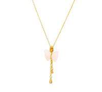 MYZCYBFC Ciondolo a forma di farfalla con nappina da donna e catena regolabile, una collana versatile e alla moda, perfetta come regalo (White)