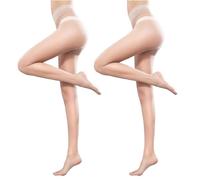 MYZCYBFC Collant trasparenti elastici antigraffio da donna, calze elastiche magiche, collant color pelle, calze nere (2 pieces_skin color)