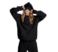 MYZCYBFC Felpa con Cappuccio da Donna con Mascherina per Gli Occhi Integrata, Tasche nascoste e Una Felpa Ampia e Comoda, Perfetta per i Viaggi in Aereo (Black,M)