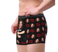 MYZQIFF Culotte Photo Personnalisée pour La Saint - Valentin, Cadeau Sous - vêtements Fun Boxer Personnalisé pour Homme