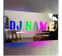 MYZQIFF Personalizzato DJ auricolari specchio segno muro appeso decorazione, nome personalizzato Disc musica Player muro segno d'arte con la luce del LED, DJ cuffie ha portato segno di luce al neon