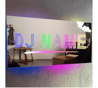 MYZQIFF Personalizzato DJ auricolari specchio segno muro appeso decorazione, nome personalizzato Disc musica Player muro segno d'arte con la luce del LED, DJ cuffie ha portato segno di luce al neon
