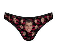 MYZQIFF Personalizzato G-String Thongs Viso Personalizzato Biancheria Intima delle Donne Brief Panties con Foto San Valentino