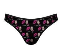 MYZQIFF Personalizzato G-String Thongs Viso Personalizzato Biancheria Intima delle Donne Brief Panties con Foto San Valentino