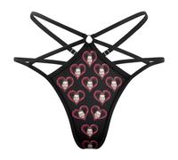 MYZQIFF Personalizzato G-String Thongs Viso Personalizzato Biancheria Intima delle Donne Brief Panties con Foto San Valentino