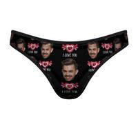 MYZQIFF Personalizzato G-String Thongs Viso Personalizzato Biancheria Intima delle Donne Brief Panties con Foto San Valentino