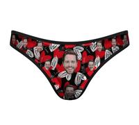 MYZQIFF Personalizzato G-String Thongs Viso Personalizzato Biancheria Intima delle Donne Brief Panties con Foto San Valentino