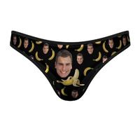 MYZQIFF Personalizzato G-String Thongs Viso Personalizzato Biancheria Intima delle Donne Brief Panties con Foto San Valentino