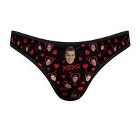 MYZQIFF Personalizzato G-String Thongs Viso Personalizzato Biancheria Intima delle Donne Brief Panties con Foto San Valentino