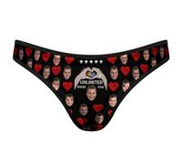 MYZQIFF Personalizzato G-String Thongs Viso Personalizzato Biancheria Intima delle Donne Brief Panties con Foto San Valentino