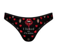 MYZQIFF Personalizzato G-String Thongs Viso Personalizzato Biancheria Intima delle Donne Brief Panties con Foto San Valentino