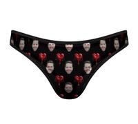MYZQIFF Personalizzato G-String Thongs Viso Personalizzato Biancheria Intima delle Donne Brief Panties con Foto San Valentino