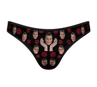MYZQIFF Personalizzato G-String Thongs Viso Personalizzato Biancheria Intima delle Donne Brief Panties con Foto San Valentino
