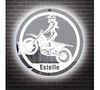MYZQIFF Personalizzato Moto Specchio Neon Segno Decorazione Della Parete, Personalizzato Moto Garage LED Neon Segno Specchio, Compleanno Uomini di Natale Bambini Ragazzi Regalo