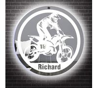 MYZQIFF Personalizzato Moto Specchio Neon Segno Decorazione Della Parete, Personalizzato Moto Garage LED Neon Segno Specchio, Compleanno Uomini di Natale Bambini Ragazzi Regalo