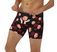 MYZQIFF Personnalisé Saint Valentin Photo Culotte, Personnalisé Fun Boxer Sous - vêtements Cadeau pour Les Hommes