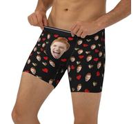 MYZQIFF Personnalisé Saint Valentin Photo Culotte, Personnalisé Fun Boxer Sous - vêtements Cadeau pour Les Hommes