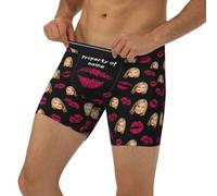 MYZQIFF Property of Custom Name Personnalisé Saint Valentin Photo Culotte, Personnalisé Fun Boxer Sous - vêtements Cadeau pour Les Hommes