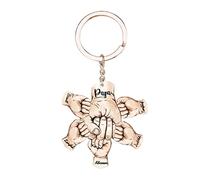 MYZQIFF Pugno Bump portachiavi, nome personalizzato Pugno portachiavi Dado personalizzato Dado portachiavi Dado Regali di festa del papà Dado da figlia, Padre portachiavi (style1-Acrilico)
