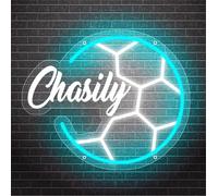 MYZQIFF Regalo personalizzato della luce notturna del neon del calcio LED, segno personalizzato del neon del calcio del nome per la decorazione della parete, regalo di calcio di compleanno di Natale