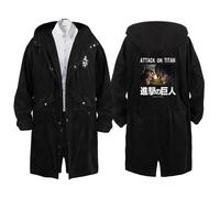 Myzter Attack On Ti-tan-tan Cappotto Uomo, Slim Fit Cappotto, Giacca Autunnale Trenchcoat, Peacoat(Black 13,XL)