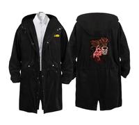 Myzter Chains-aw Man Cappotto Uomo, Soprabito Elegante Casual, Trench per Primaverile Autunnale, Peacoat(Black 4,M)