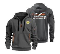 Myzter Felpa da Uomo con Cappuccio Is.le of M.a.n T.T, sweat a Maniche Lunghe, per Unisex Adulti, Unisex(Dark Grey,S)