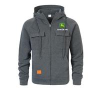 Myzter Felpe Uomo con Zip Jo-hn Dee, Giubbotto Felpa con Zip, Felpa Slim Fit Adatta per Tutti Giorni, Sport, Club, Felpa(Dark Grey,3XL)