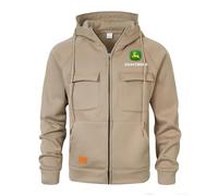 Myzter Felpe Uomo con Zip Jo-hn Dee, Giubbotto Felpa con Zip, Felpa Slim Fit Adatta per Tutti Giorni, Sport, Club, Felpa(Khaki,XL)