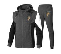 Myzter Tuta Sportiva da 2 Pezzi per Uomo Florida International University, Fitness Sportiva Set Stampato, Casual Abbigliamento Sportivo(Grey,XL)