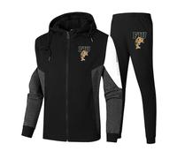 Myzter Tuta Sportiva da 2 Pezzi per Uomo Florida International University, Fitness Sportiva Set Stampato, Casual Abbigliamento Sportivo(Black,5XL)