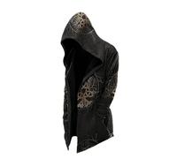 MYZTTZR Cardigan da Uomo con Cappuccio Viking 3D Tattoo Print Fenrir Wolf Celtic Knot Retro Fashion Valhalla Medieval,Mediaeval,XL