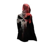 MYZTTZR Mitologia Nordica 3D Cardigan con Cappuccio da Uomo Vichingo Tatuaggio Stampa Fenrir Odino Corvo Vintage Moda Autunno Giacca Medievale Regalo,Viking Skull,5XL