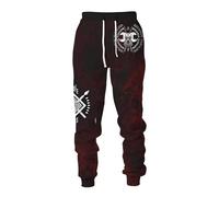 MYZTTZR Mitologia Nordica 3D Stampato Pantaloni Sportivi da Uomo Vichingo retrò Tatuaggio Nodo Celtico Cosplay Corvo di Odino Valhalla Medievale,Mediaeval,XL