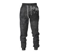 MYZTTZR Mitologia Nordica 3D Stampato Pantaloni Sportivi da Uomo Vichingo retrò Tatuaggio Nodo Celtico Cosplay Corvo di Odino Valhalla Medievale,Cosplay,4XL