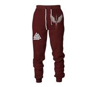MYZTTZR Mitologia Nordica 3D Stampato Pantaloni Sportivi da Uomo Vichingo retrò Tatuaggio Nodo Celtico Cosplay Corvo di Odino Valhalla Medievale,Celtic Knot,S
