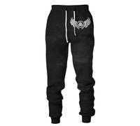MYZTTZR Mitologia Nordica 3D Stampato Pantaloni Sportivi da Uomo Vichingo retrò Tatuaggio Nodo Celtico Cosplay Corvo di Odino Valhalla Medievale,Viking Proverb,XL