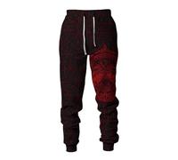 MYZTTZR Mitologia Nordica 3D Stampato Pantaloni Sportivi da Uomo Vichingo retrò Tatuaggio Nodo Celtico Cosplay Corvo di Odino Valhalla Medievale,Norse Runes,4XL