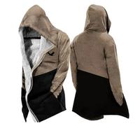 MYZTTZR Mitologia Nordica da Uomo Foderata in Pile Imbottita Autunno/Inverno con Cappuccio Giacca Vichinga 3D Tatuaggio Valhalla Medievale Regalo di Natale,Norse Mythology,3XL