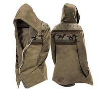 MYZTTZR Mitologia Nordica da Uomo Foderata in Pile Imbottita Autunno/Inverno con Cappuccio Giacca Vichinga 3D Tatuaggio Valhalla Medievale Regalo di Natale,Valhalla,M