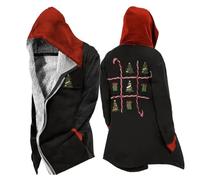 MYZTTZR Mitologia Nordica da Uomo Foderata in Pile Imbottita Autunno/Inverno con Cappuccio Giacca Vichinga 3D Tatuaggio Valhalla Medievale Regalo di Natale, 4XL