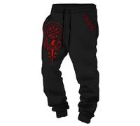 MYZTTZR Mitologia Nordica Pantaloni da Uomo Pantaloni Vichingo 3D Stampato Tatuaggio Odino Corvo Teschio retrò personalità Pantaloni Sportivi da Donna,Odin Raven,S