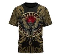 MYZTTZR Norreno Maglietta Estate Ultra Sottile Asciugatura Rapida Maniche Corte Casual Mito di Odino Regalo Vichingo,Odin Raven,M