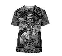 MYZTTZR Odino Maglietta per Uomo, Stampa 3D Nordico Berserker Estate Girocollo Maniche Corte Camicia Casual Vacanze papà Regalo,Berserker,L