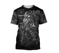 MYZTTZR Ragnar Maglietta per Uomo Miti Norreni Tatuaggio Estate Asciugatura Rapida Casual Maniche Corte Camicia Costume Cosplay,Odin God,L