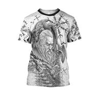 MYZTTZR T-Shirt Vichinga a Maniche Corte Estate Uomo Stampa Camicia Casual Ultra-Sottile ad Asciugatura Rapida Regalo Nordico,Norse Warrior,5XL