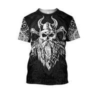 MYZTTZR Valhalla Maglietta Estiva S-5XL Hawaiian a Maniche Corte Quick Dry Odin Myth Uomo Cosplay Norse Gift,Norse Warrior,L