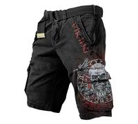 MYZTTZR Vichingo Estate Pantaloncini per Uomo Stampato in 3D Mitologia Norrena Tattoo Outdoor Pantaloni da Spiaggia Pantaloni da Lavoro Valhalla Medievale,Mediaeval,XXL