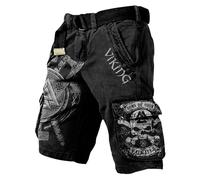 MYZTTZR Vichingo Estate Pantaloncini per Uomo Stampato in 3D Mitologia Norrena Tattoo Outdoor Pantaloni da Spiaggia Pantaloni da Lavoro Valhalla Medievale,Celtic Knot,5XL